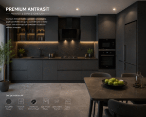 ANTRASİT & SİYAH & FÜME CAM MODERN MUTFAK TASARIMI